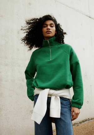 Next, QUARTER ZIP SWEATSHIRT - Sweatshirt - green