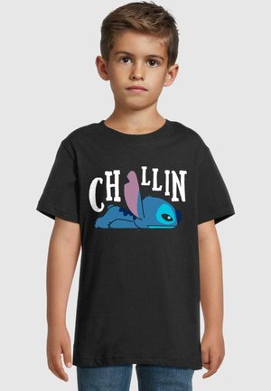 LILO STITCH CHILLIN - Nyomott mintás póló - black