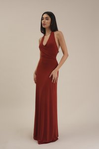 DOLLY WRAP SLINKY - Robe de soirée - burnt orange