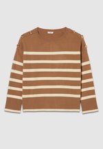 Maglie Moderne Donna Maglia A Righe Oltre Con Bottoni Primavera