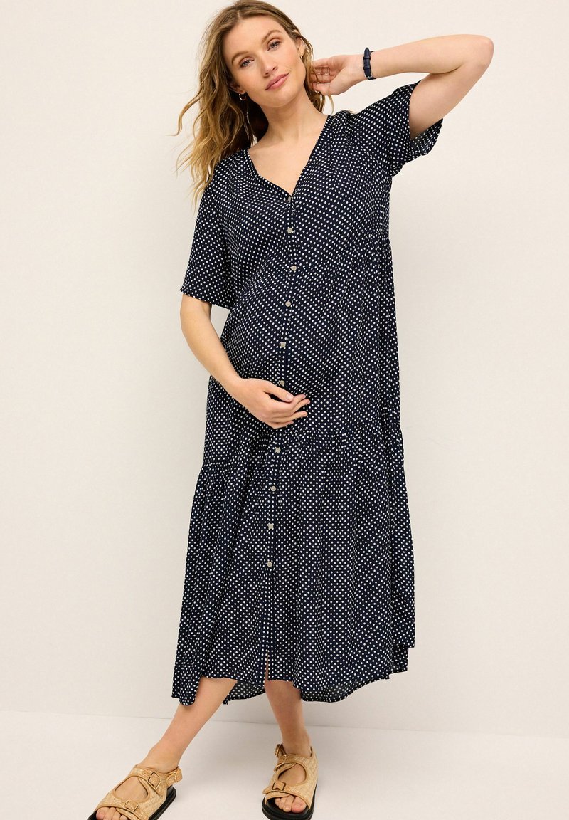 Next - MATERNITY SLEEVE - REGULAR FIT - Freizeitkleid - navy blue spot, Vergrößern