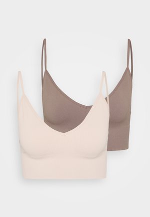 ONLVICKY V NECK 2 PACK - Bustino - brown/mushroom