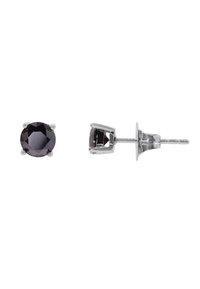 Boucles d'oreilles rondes en pierres précieuses violettes avec des montures en métal argenté. Surface facettée, montures à quatre griffes et fermoirs papillon pour un port sécurisé.