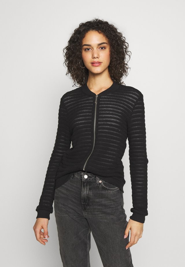 ONLASTER BOMBER JACKET - Strickjacke - black