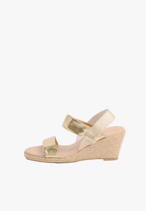 Friends Like These, REGULAR FIT - ELASTIC MID WEDGE COMFORT CASUAL ESPADRILLE SANDALS FIT . - Espadrilles - faux leather gold-colored