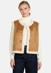 REVERSIBLE SHEARLING  - Chaleco - camel/beige