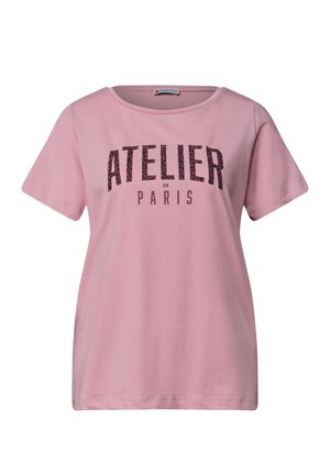 Street One, T-SHIRT WITH CREW NECK AND FRONT PRINT - T-shirt con stampa - vintage blush
