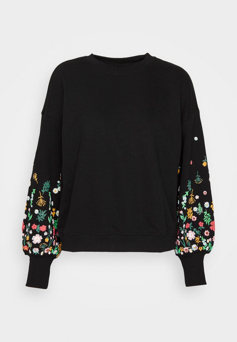 ONLY ONLBROOKE O NECK FLOWER - Sweatshirt - black - Zalando.co.uk