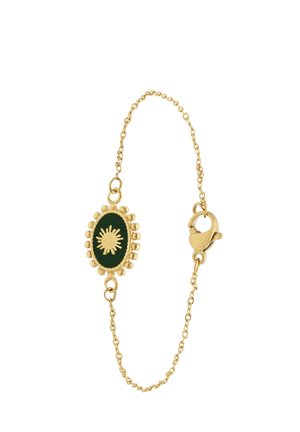 MIT GRÜNER OVALER MÜNZE - Armband - gold-coloured