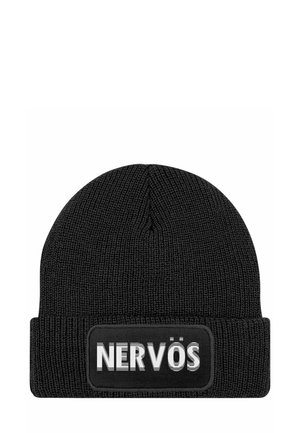 MIT PATCH SPRUCH NERVÖS AUFDRUCK - Beanie - schwarz