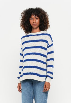 MLNOA VITA - Strikkegenser - birch stripe/mazarine blue