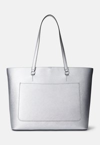 Lauren Ralph Lauren CROSSHATCH LEATHER LARGE KARLY TOTE - Torba za nakupovanje - polished silver