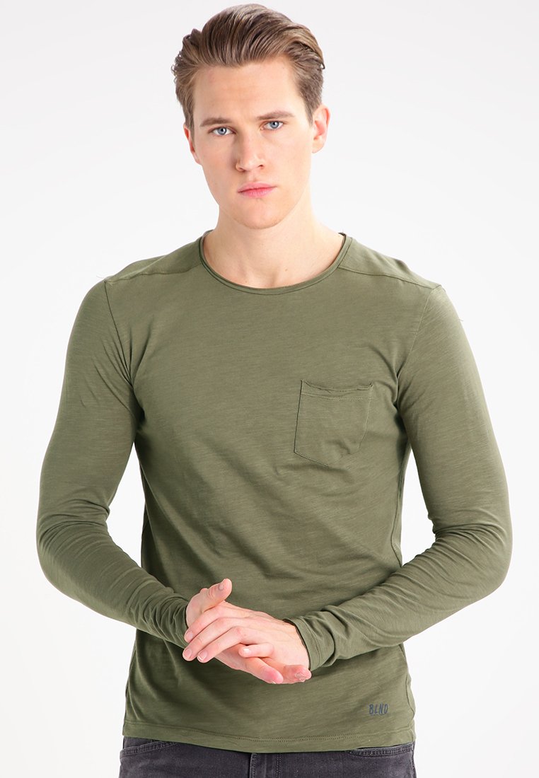 Blend - BHBHNICOLAI TEE L.S. - Top s dlouhým rukávem - olive, Zvětšit