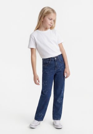 ONLY GIRLS KOGCARLY DAD STRAIGHT JEANS - Sirgete säärtega teksad - medium blue denim