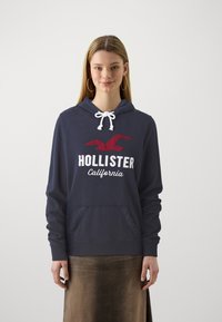 Hollister Co. - TERRY TECH CORE - Felpa con cappuccio - navy Immagine in miniatura 1