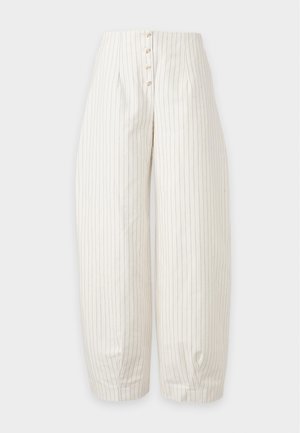Topshop, STRIPED BARREL - Παντελόνι - snow white