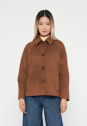 BUTTON THROUGH MID LENGTH JACKET - Bunda z umělé kůže - tan