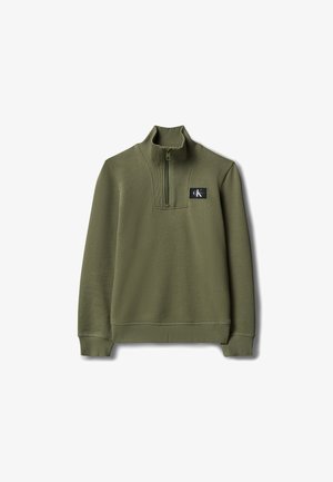 Calvin Klein Jeans, LABEL HALF ZIP - Bluză de molton - dusty olive