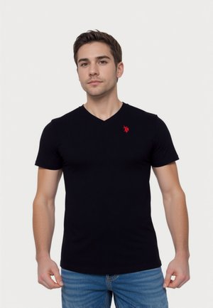 U.S. Polo Assn. 2 PACK SHORTSLEEVE V-NECK - Basic T-shirt - schwarz