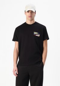 Tommy Jeans FLAG TIGER TEE - Print T-shirt - black