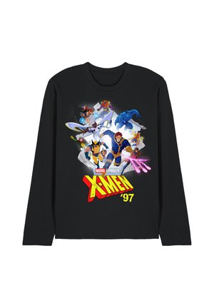 Black long-sleeve shirt with colorful X-Men '97 animated characters in action and bold yellow and red X-Men ’97 logo on front.