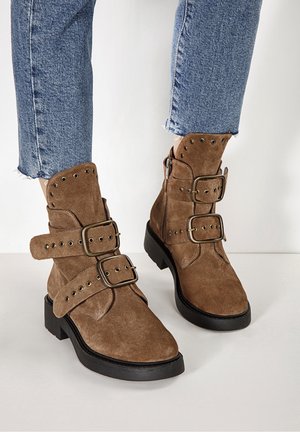 Bottines de cowboy / motard - ochre