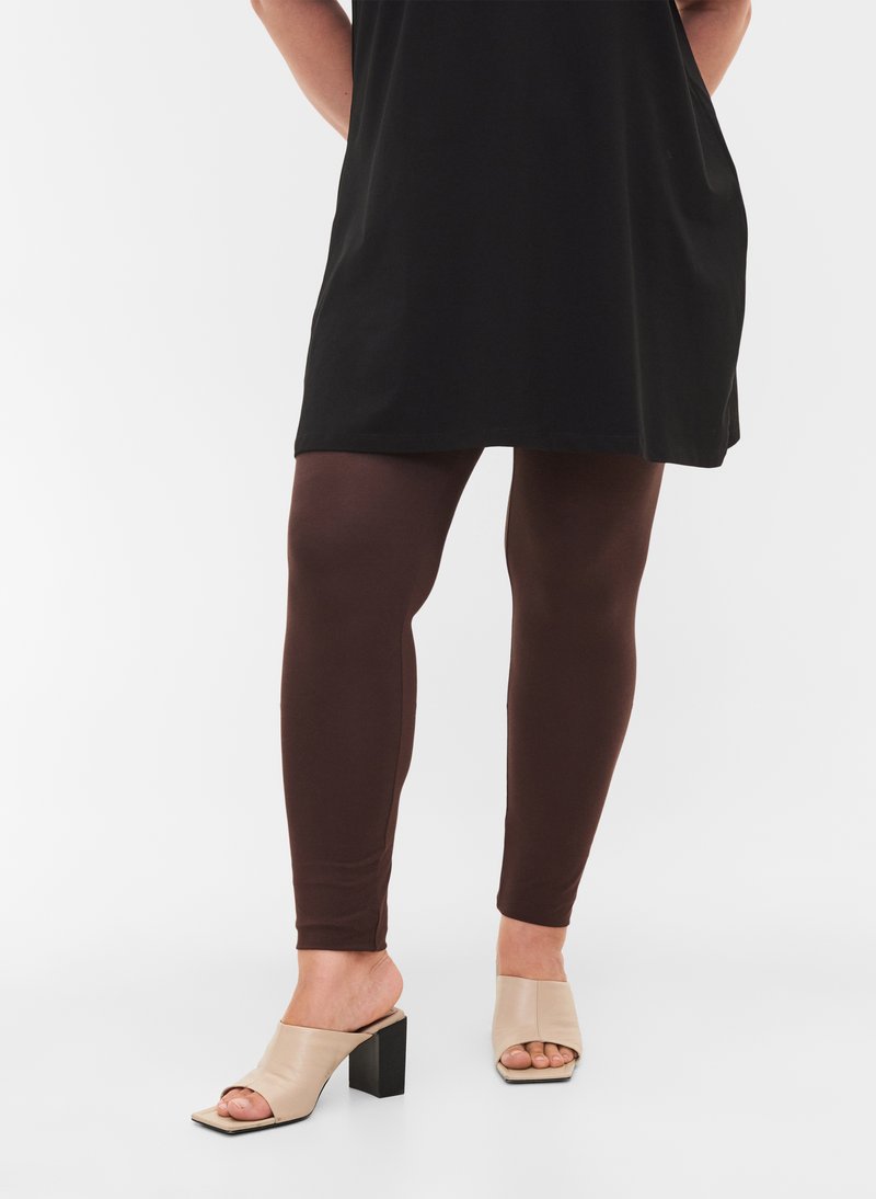 Zizzi - BASIC - Leggings - coffee bean, Förstora