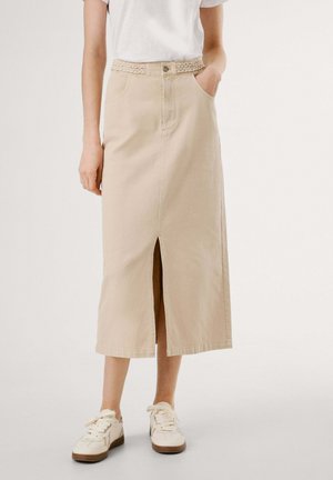 SAURA - Falda acampanada - stone beige