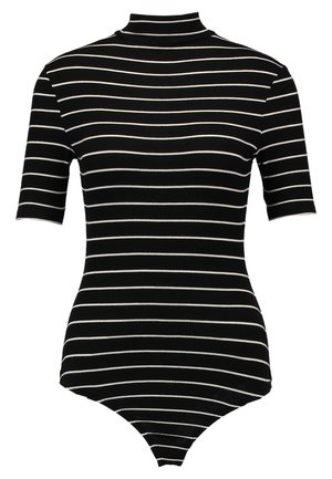 Urban Classics STRIPED TURTLENECK  - Nyomott mintás póló - black/white