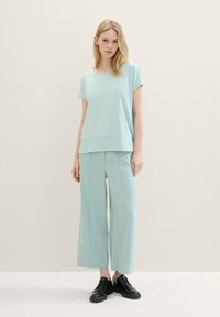 TOM TAILOR MIX CREW NECK - Tričko s potlačou - sea foam