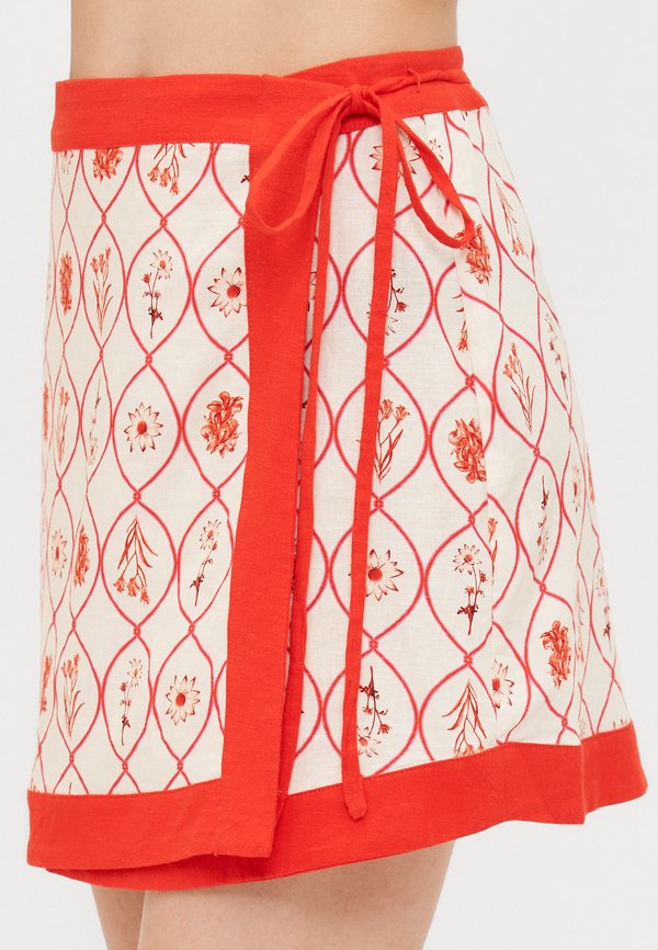 MARBELLA MINI WRAP SKIRT - Beach accessory - flame2