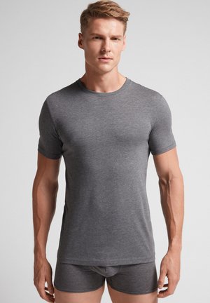 KURZARM MIT RUNDHALSAUSSCHNITT - T-Shirt basic - grafite mel