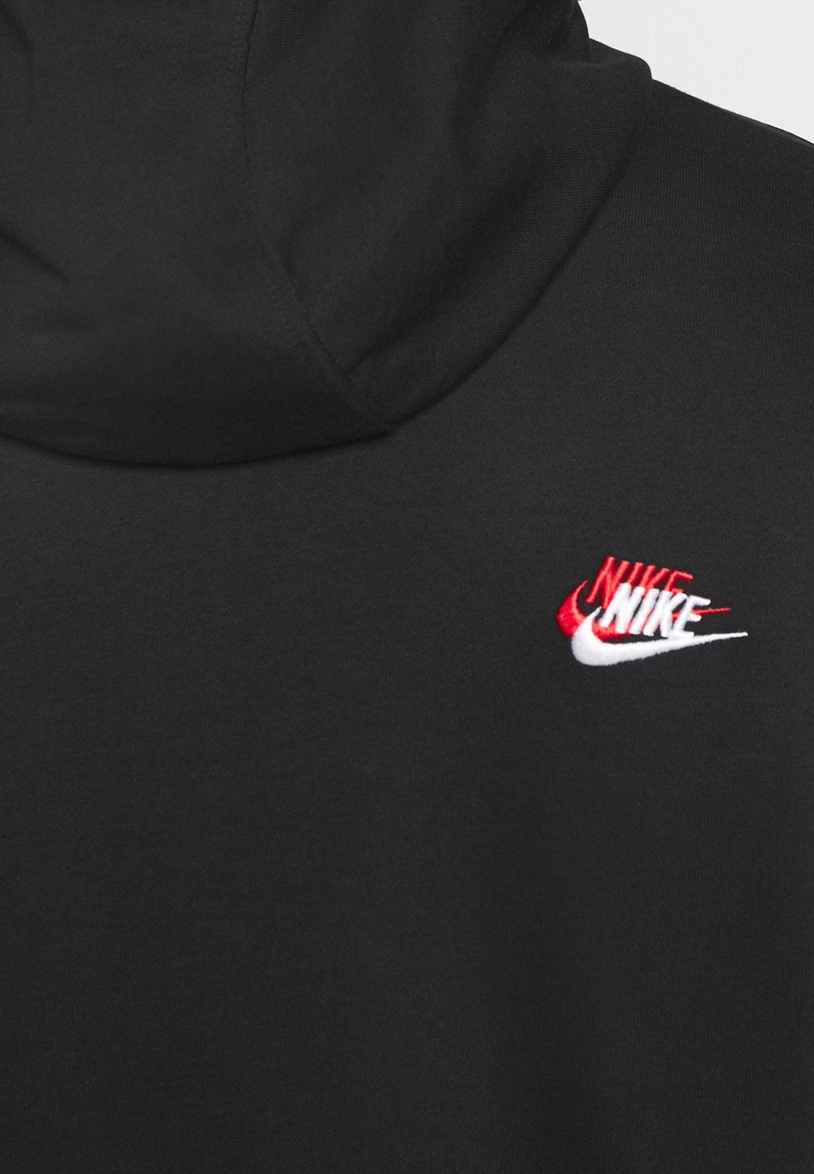 black nike sweatshirt with red tick