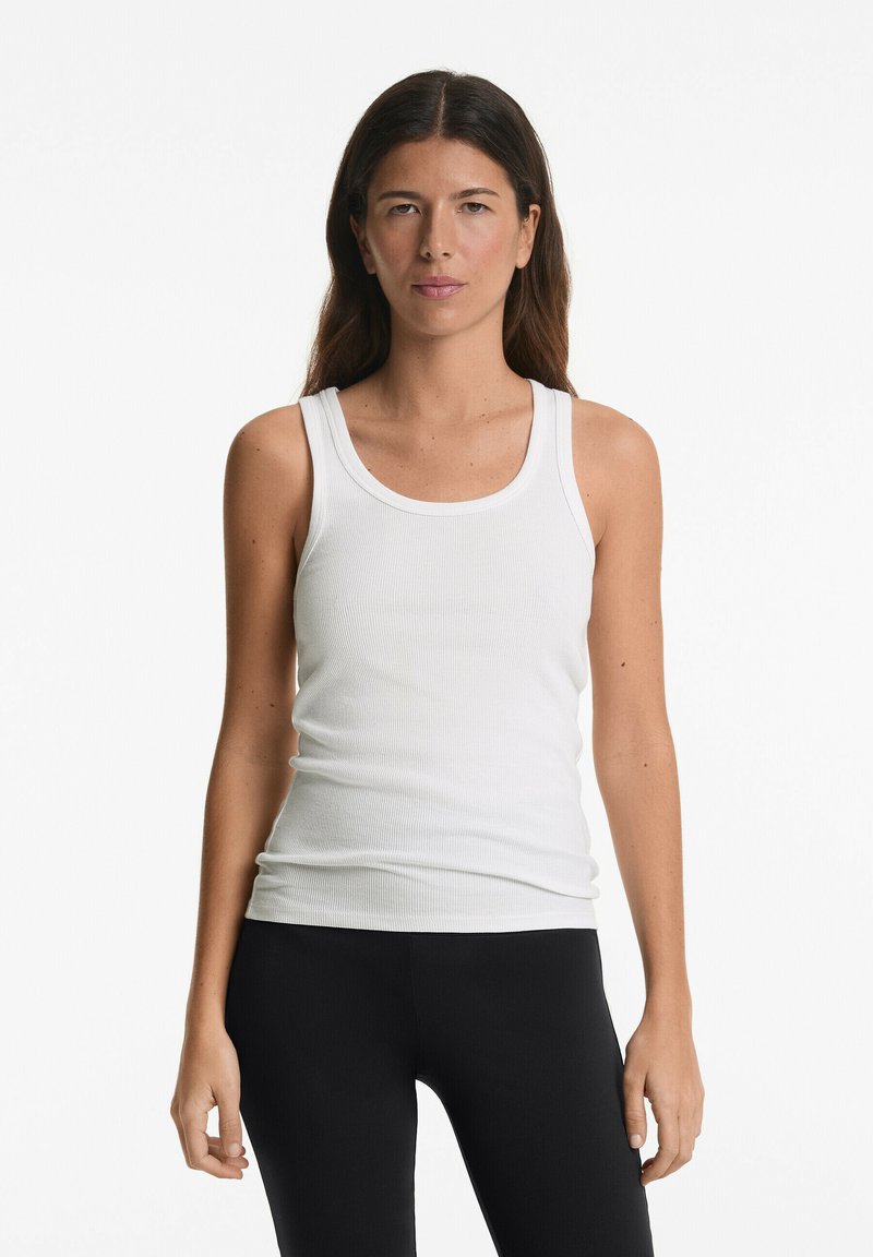 OYSHO - SOFT TOUCH SLEEVELESS RIB - Top - white, Vergroten