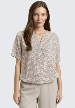MIT MUSTER - Blouse - soft taupe geometric minimal