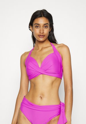 VALENCIA TWIST FRONT LIGHTLY PADDED NON WIRED HALTER - Bikini pezzo sopra - ultraviolet