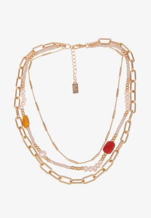LAYERING WEISSE PERLEN GLIEDE - Necklace - gold