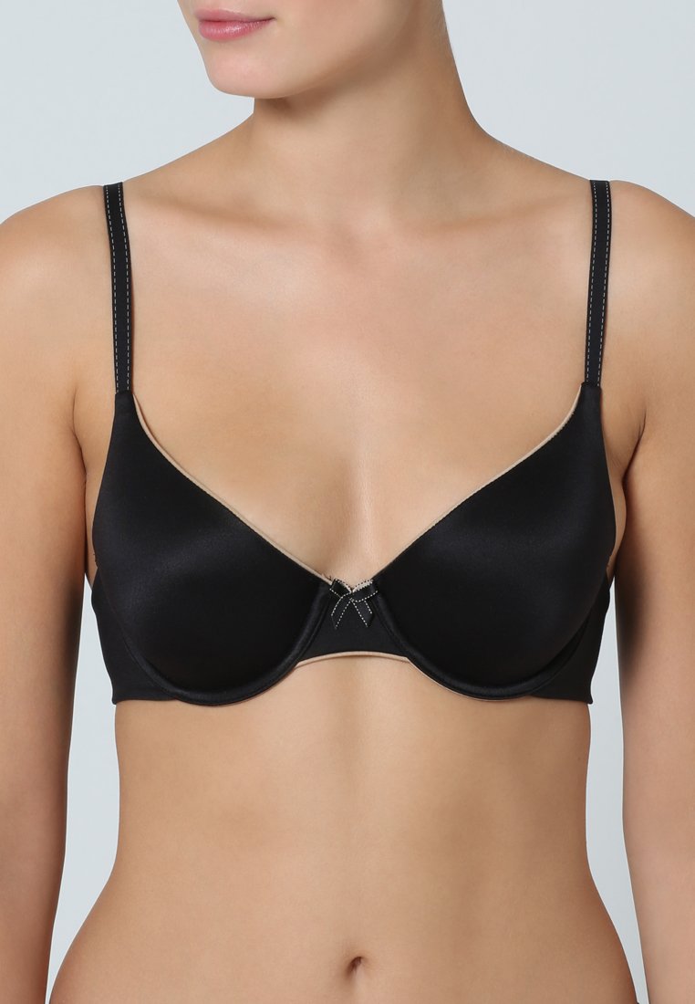 T-shirt bra - black body beige 