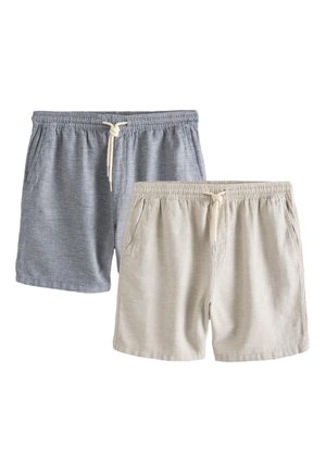 Next, REGULAR FIT -  BLEND ELASTICATED WAIST 2 PACK  - Shorts - navy oatmeal