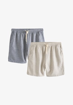 Next, REGULAR FIT - BLEND ELASTICATED WAIST 2 PACK - Shorts - navy oatmeal
