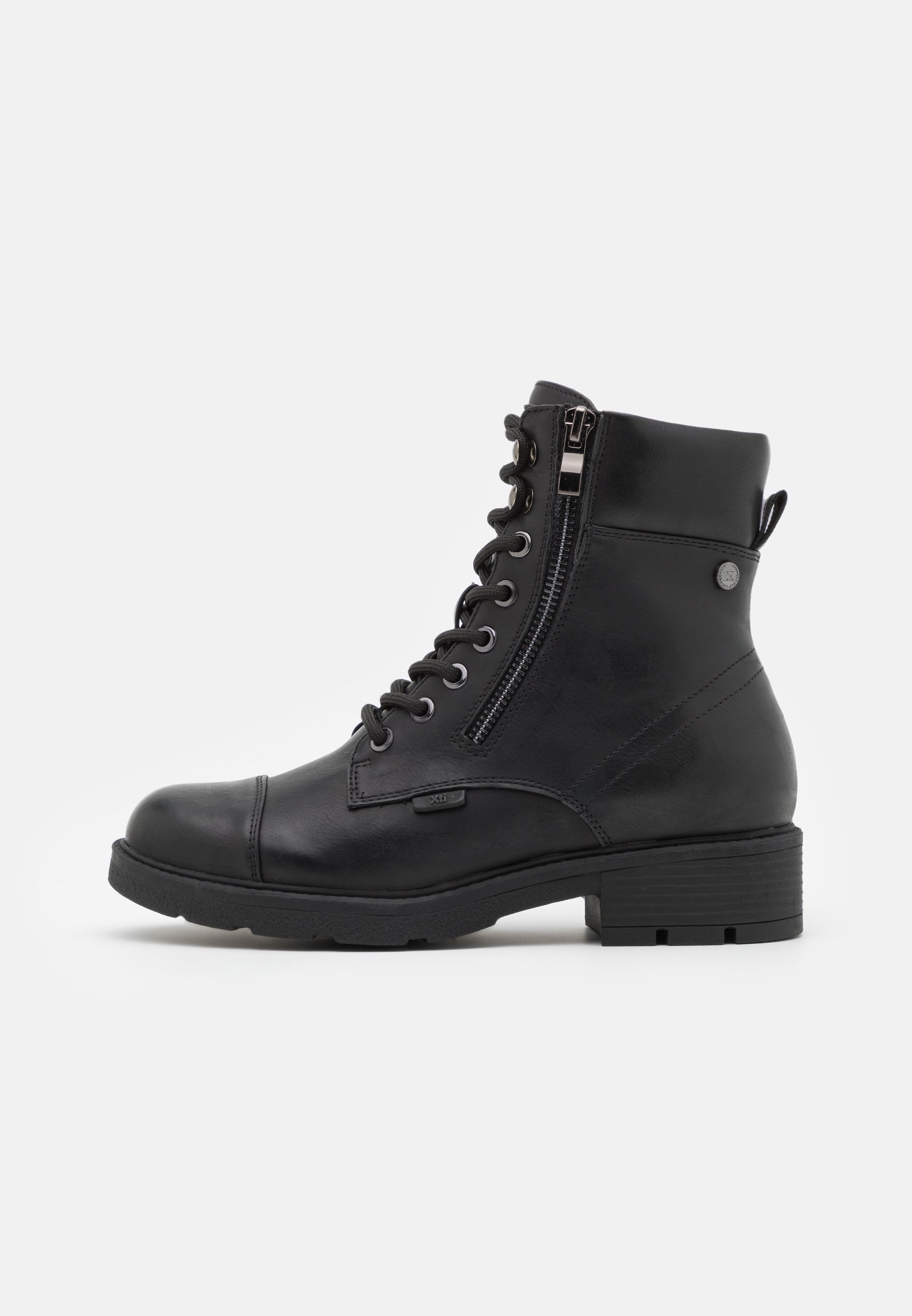XTI Botines con cordones - black/negro - Zalando.es