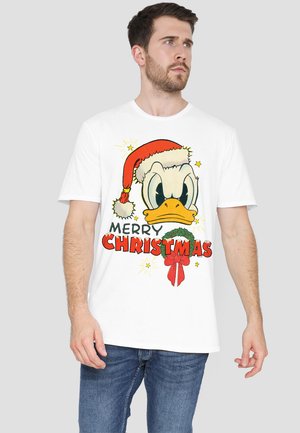Disney DONALD DUCK CHRISTMAS - Print T-shirt - white