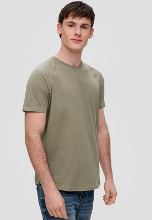 MIT RUNDHALSAUSSCHNITT - T-shirt basic - olivgrün