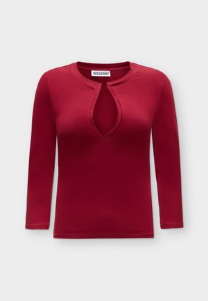 Weekday, NESSA - T-shirt à manches longues - dark red