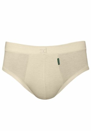 Bóxer de algodón beige con una suave cinturilla elástica y un sutil logotipo de la marca. Presenta una textura suave y un frontal contorneado para mayor comodidad.