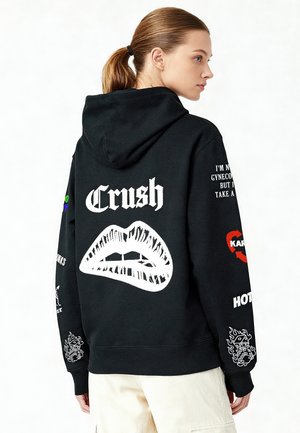 TATTOOCRUSH  EMBROIDERY - Sweat zippé - black