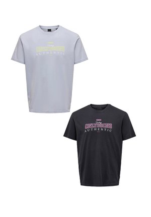 T-Shirt print - dunkelblau hellblau