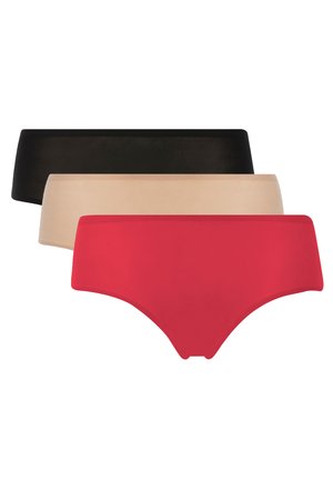 3 PACK - Hlače - schwarz nude rot