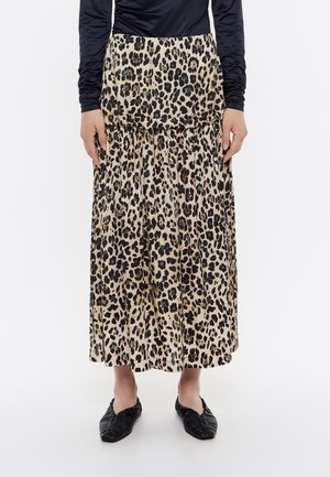 LÍNEA A - Falda larga - leopard beige