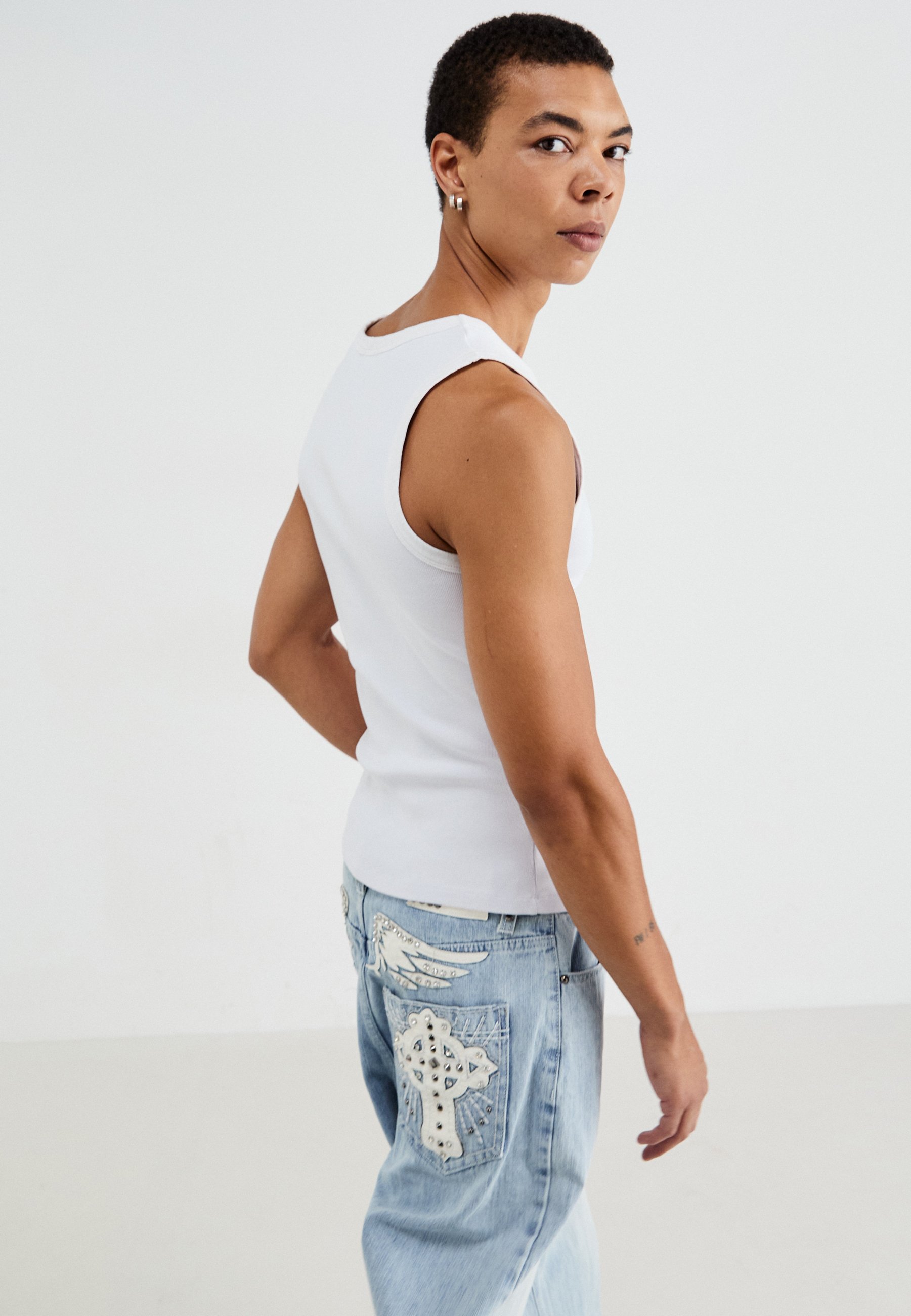 Jaded London APPLIQUE CROSS COLOSSUS - Baggy Jeans - blue